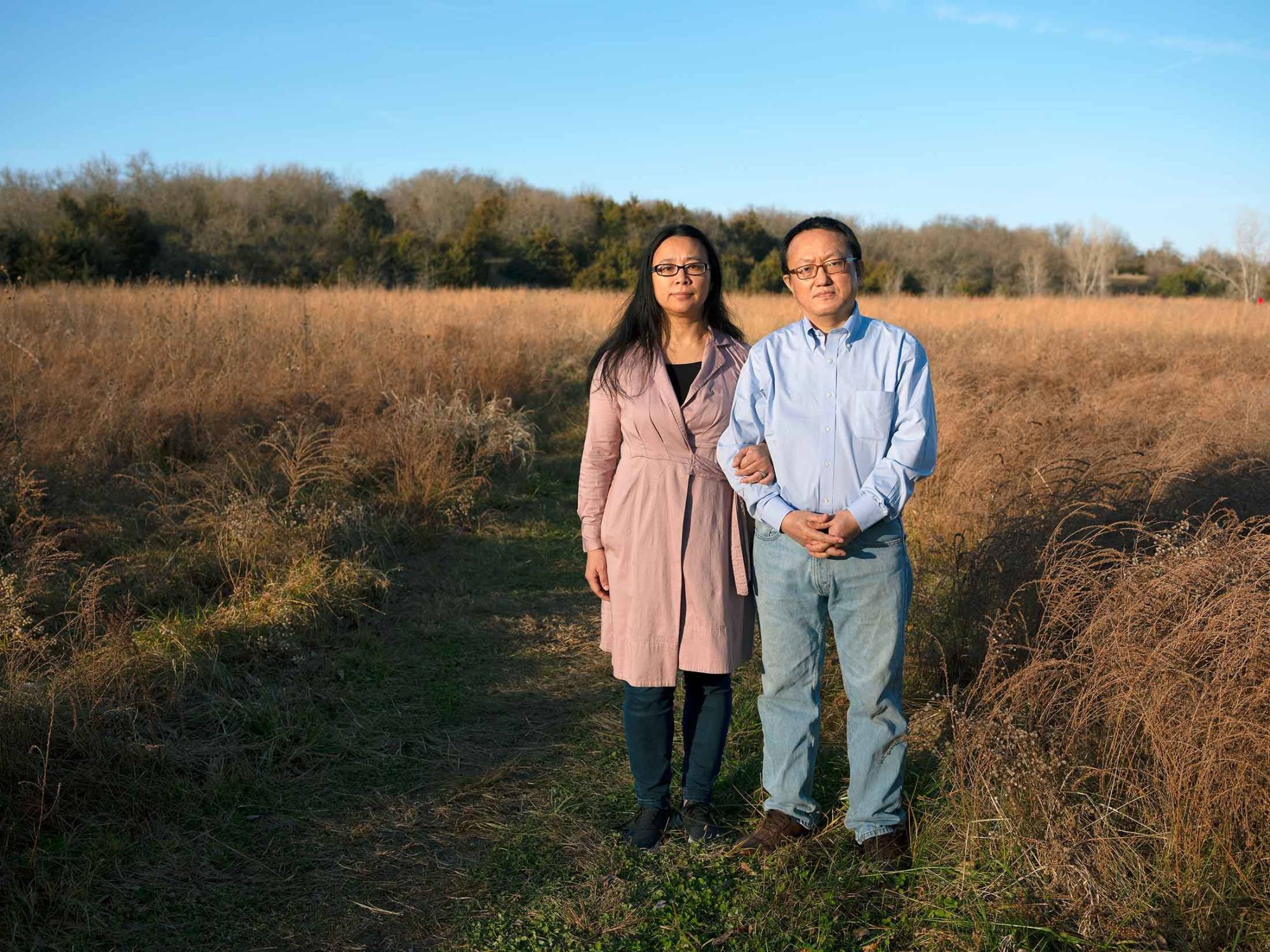 Hong Peng with her husband in Lawrence, Kansas, USA. Photo: Bloomberg Businessweek