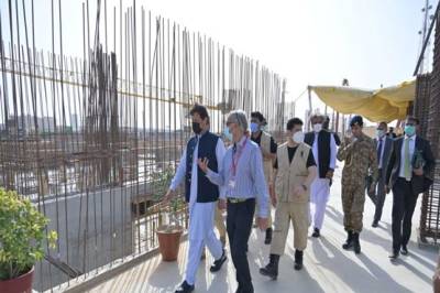 PM Imran visits construction site of Shaukat Khanum Memorial Trust in Karachi