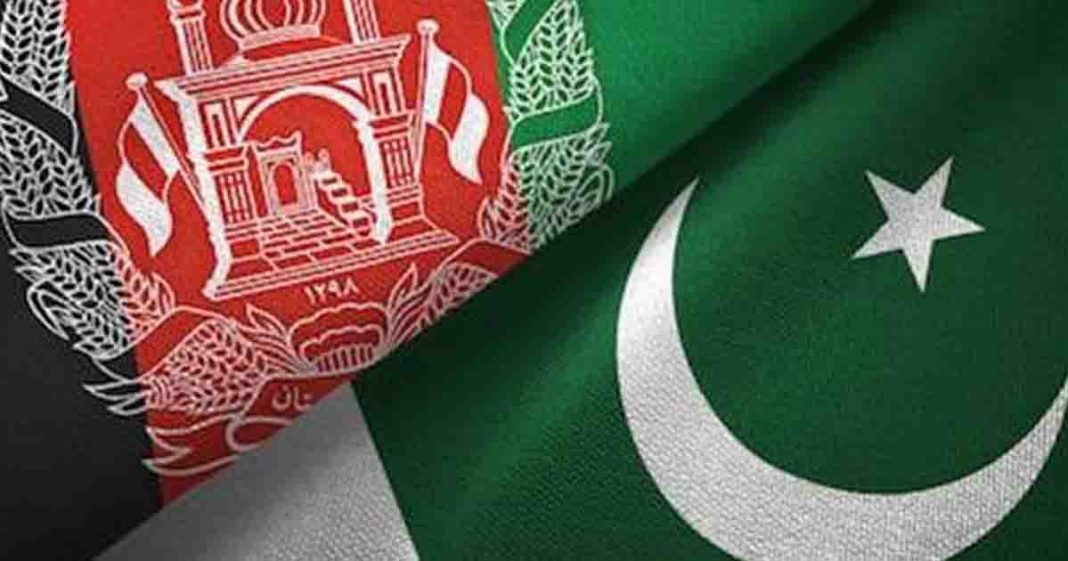 Shows Pakistan and Afghanistan Flags intervened