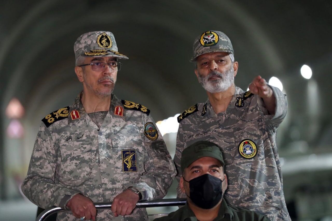 Iran top military official visits secret underground drones base
