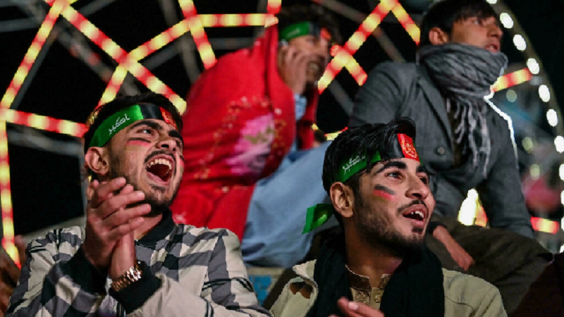 afghan cricket fans in kabul watching their team at the t20 world cup in the uae photo afp