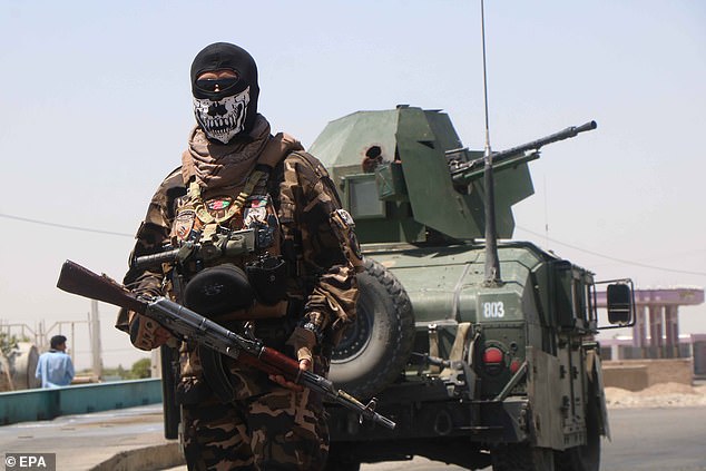 Afghan government forces in Herat, one of the few regional capitals holding out well against the Islamists who are attacking in force across the country