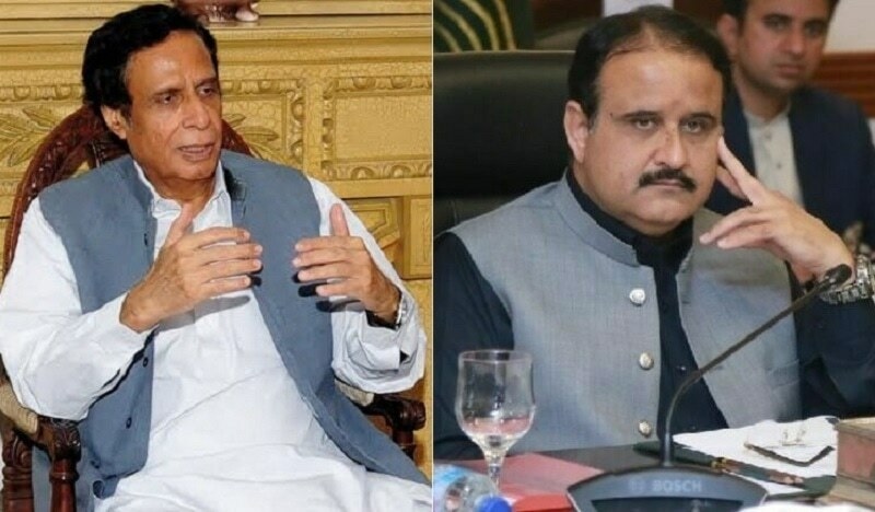 PML-Q leader Chaudhry Pervaiz Elahi (L) and Usman Buzdar. — Photo via Twitter