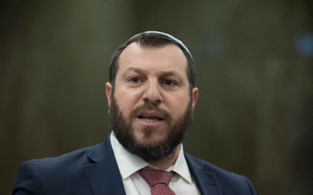 Heritage Minister Amichai Eliyahu arrives at a meeting at the Prime Minister's Office in Jerusalem on January 29, 2023. (Yonatan Sindel/Flash90)'s Office in Jerusalem on January 29, 2023. (Yonatan Sindel/Flash90)