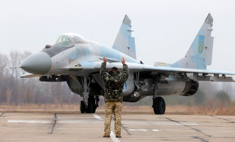 A MiG-29 fighter jet