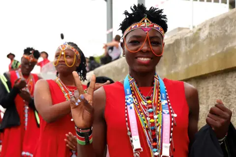 Michael Reaves/Reuters Athletes from Team Kenya pose for a photo prior to the Olympic opening ceremony