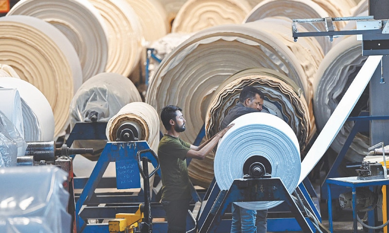 The textile sector contracted by 18.68pc in FY23 with a massive slump in yarn and cloth production.—AFP/file