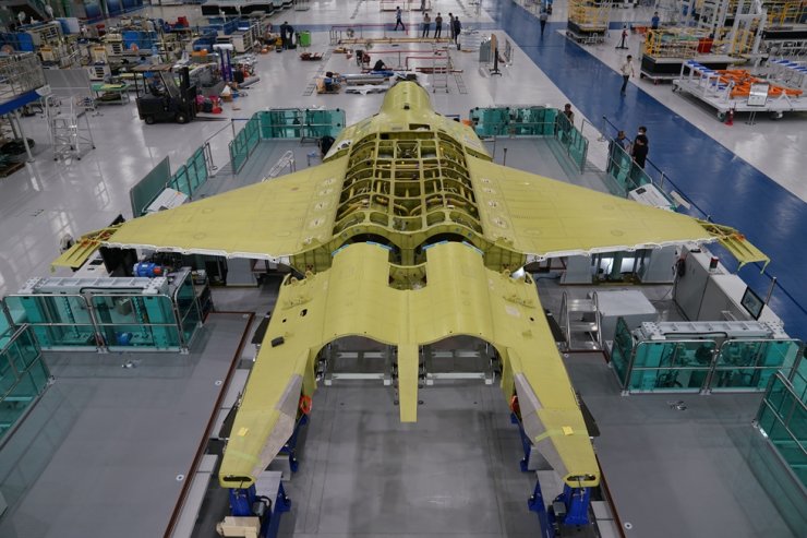 The first KF-X advanced multirole fighter prototype is being assembled at a Korea Aerospace Industries facility in Sacheon, South Gyeongsang Province, Sept. 3. Courtesy of Defense Acquisition Program Administration