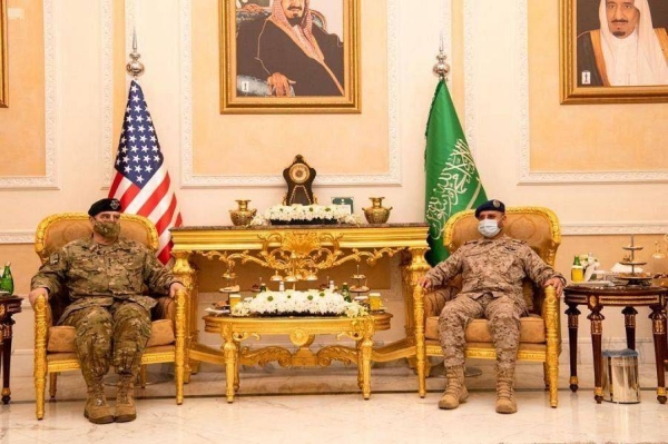 Saudi Arabia’s Chief of General Staff Gen. Fayyadh Al-Ruwaili received here on Wednesday Chairman of the US Joint Chiefs of StaffGen. Mark A. Milley and his accompanying delegation. — SPA photos
