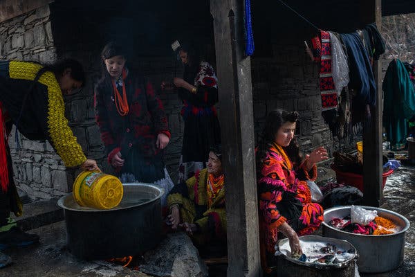  During the year, Kalash women bathe and wash their clothes and dishes away from their homes. 