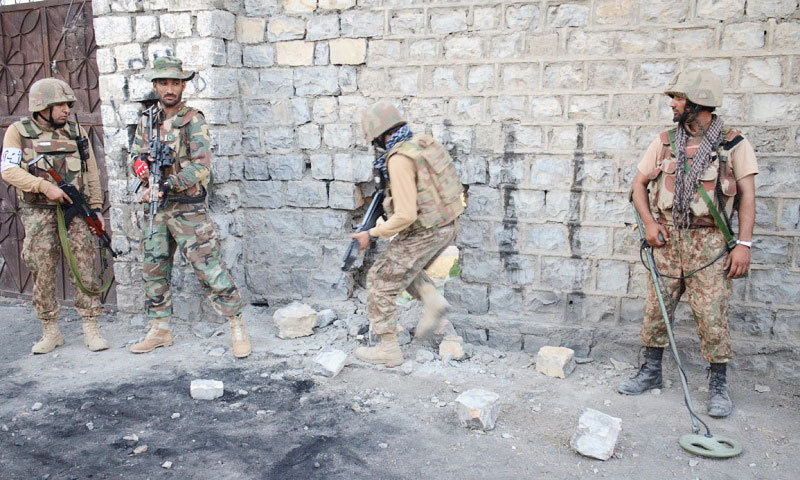 The terrorists were killed in intelligence-based operations conducted by security forces in North Waziristan's Mir Ali and Khaisur areas. — Dawn/File