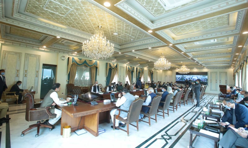 Prime Minister Imran Khan presides over a cabinet meeting on Tuesday. — Photo courtesy: Prime Minister's Office/Twitter