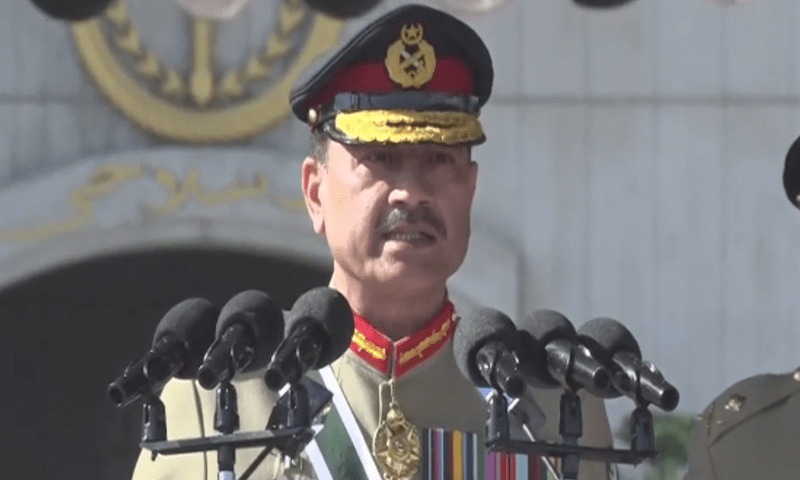 <p>A photo of Chief of the Army Staff General Asim Munir in Karachi on Saturday. — ISPR</p>