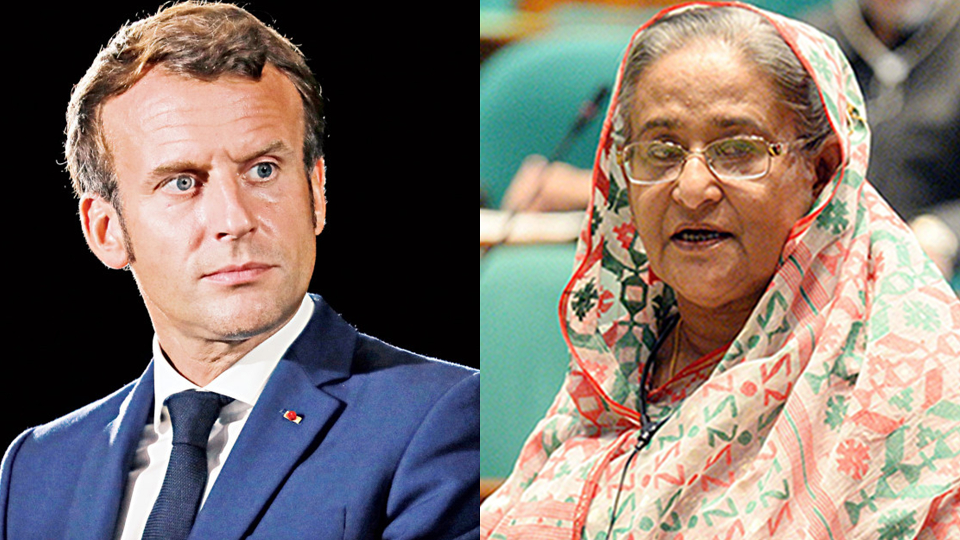 Hasina greets Macron on being re-elected as French president