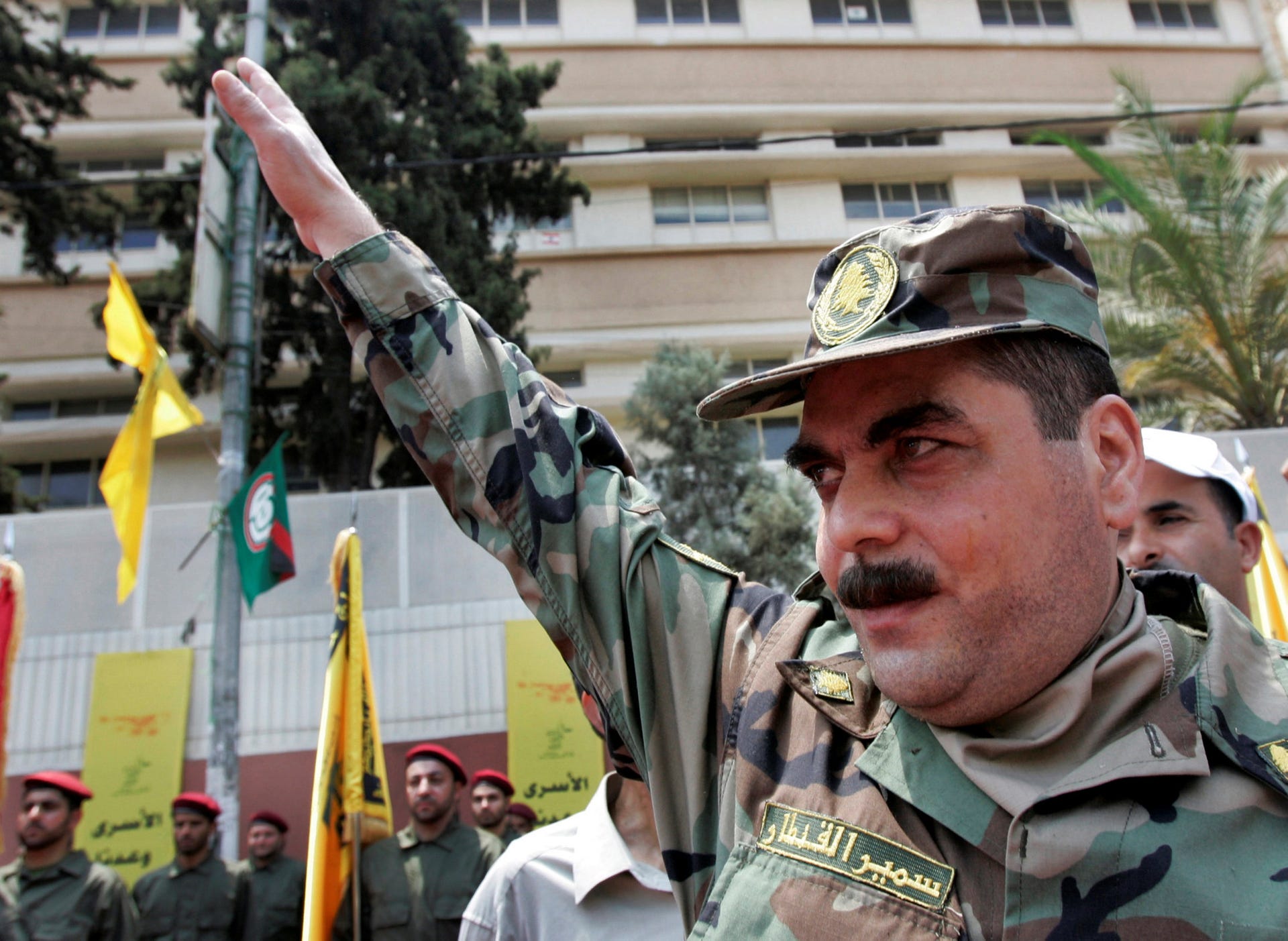 Terrorist Samir Kuntar after his release from Israeli prison after an exchange for the bodies of two fallen Israeli soldiers, in 2008.