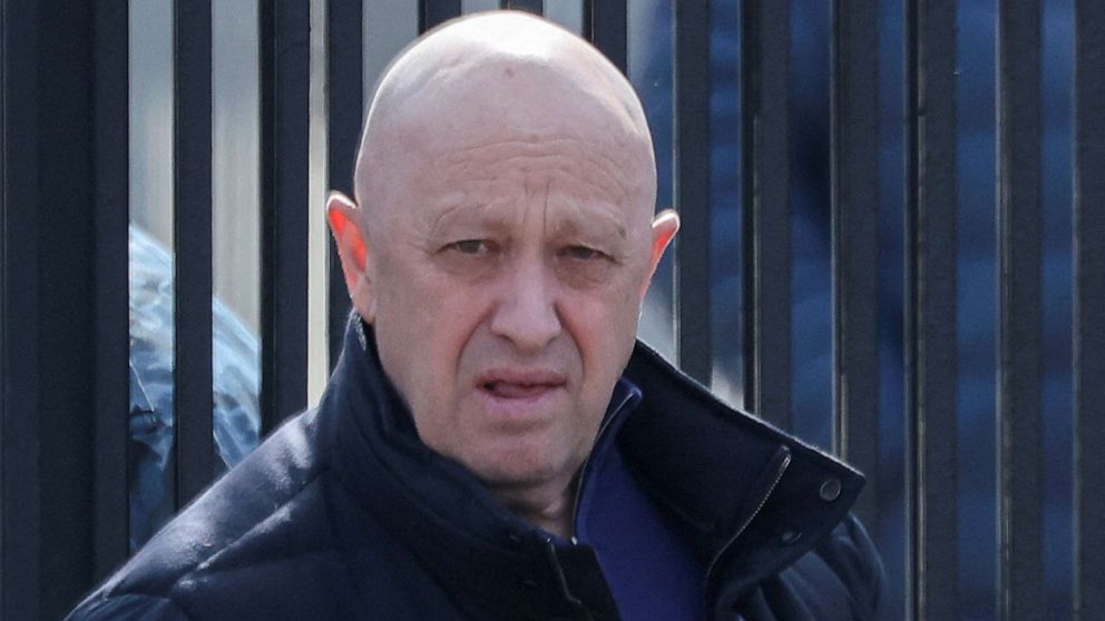 PHOTO: Founder of Wagner private mercenary group Yevgeny Prigozhin leaves a cemetery before the funeral of a Russian military blogger who was killed in a bomb attack in a St Petersburg cafe, in Moscow, April 8, 2023.