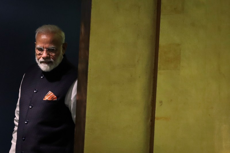 Indian Prime Minister Narendra Modi arrives to address the United Nations General Assembly at UN headquarters in New York, on Sept. 27, 2019.