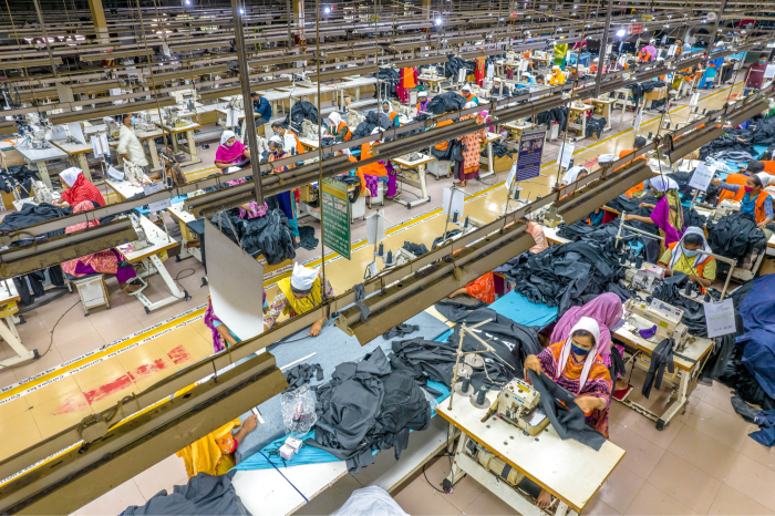 Workers in a garment factory in Bangladesh