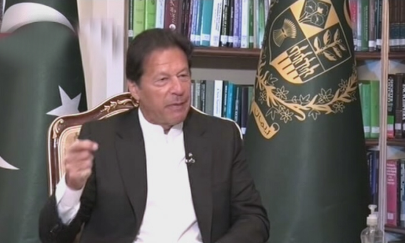 Prime Minister Imran Khan speaks during an interview on Samaa TV on Friday. — Samaa screengrab