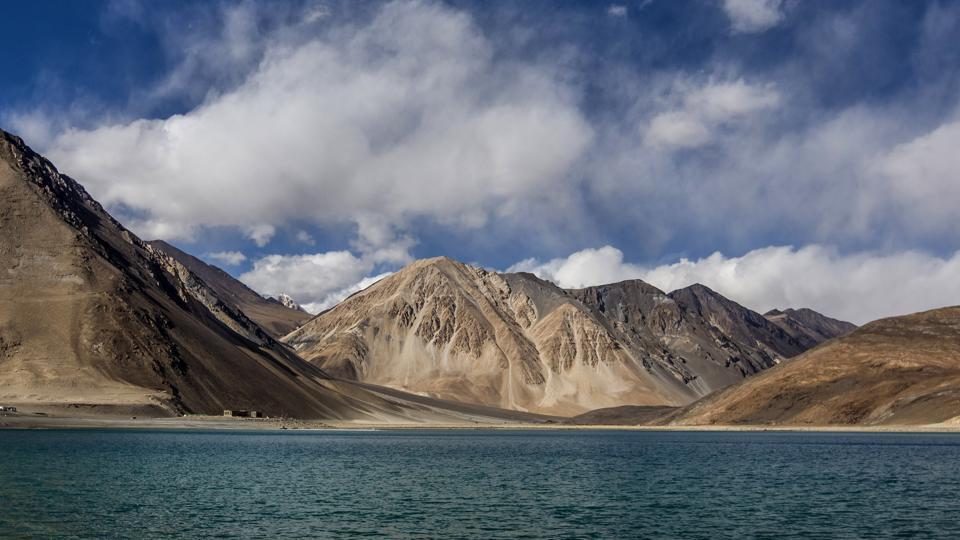 Pangong Tso lake is seen near the India China border in India's Ladakh area.