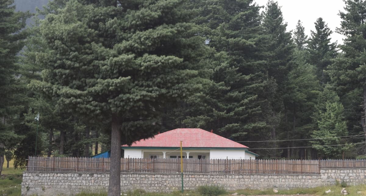 A view of the forest rest house at Kumrat.