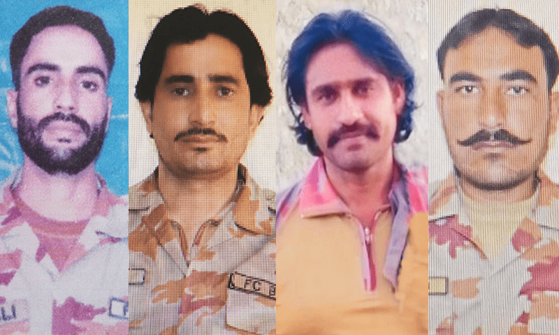 <p>This image shows the security personnel martyred during “terrorist activity” from across the Pakistan-Iran border in Balochistan’s Panjgur district. — Photo courtesy: ISPR</p>
