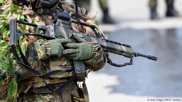  A German soldier holds a Heckler and Koch G36 rifle