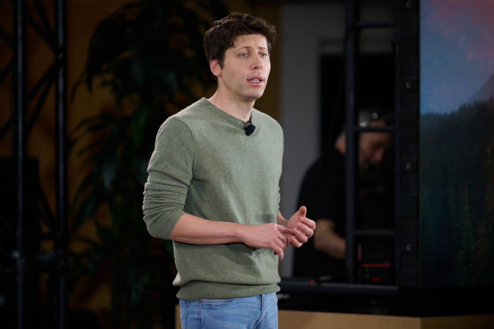 Sam Altman, CEO and co-founder of Open AI, speaks during an event at the Microsoft headquarters in Redmond, Washington in February. Photo: Bloomberg
