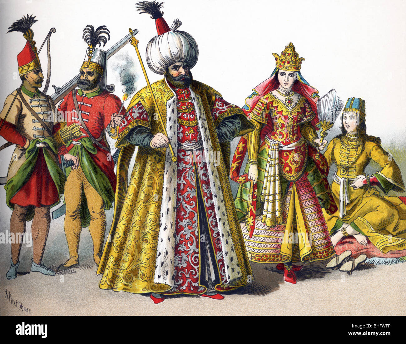 these-ottoman-empire-figures-in-1500-represent-a-guard-a-janizary-BHFWFP.jpg