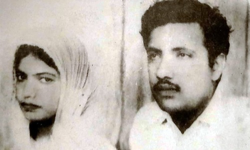 Jam Saqi with his first wife, Sukhan. —Photo from Ahmed Saleem and Nuzhat Abbas' biography of Jam Saqi