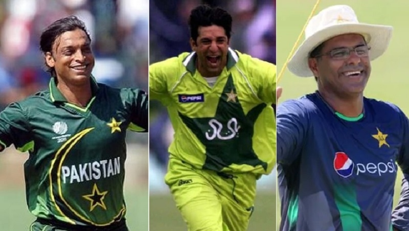 The combination of photos show Shoaib Akhtar (L), Wasim Akram (M) and Waqar Younis (R). Picture courtesy: Reuters/Twitter