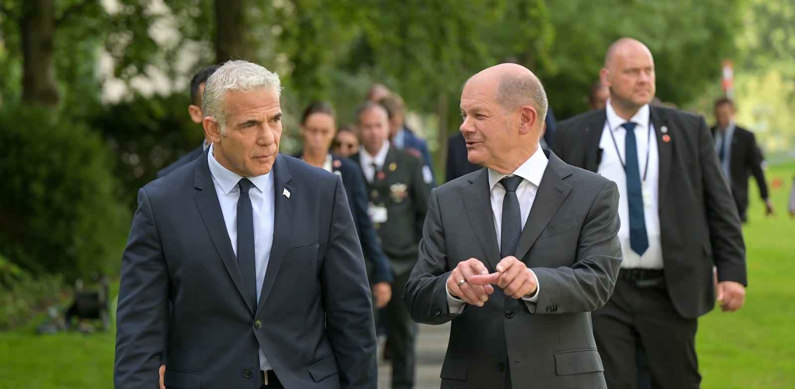 Prime Minister Yair Lapid and Chancellor Olaf Scholz  credit: Kobi Gideon, Israel Government Press Office