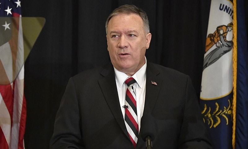 Secretary of State Mike Pompeo speaks at the University of Louisville McConnell Center's Distinguished Speaker Series in Louisville, Ky on Dec 2, 2019. — AP/File