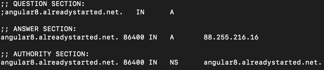 A Vodafone Turkey DNS server responds to our lookup for an unpublished MONARCHY Pegasus C&C domain name with USOM’s sinkhole IP address.