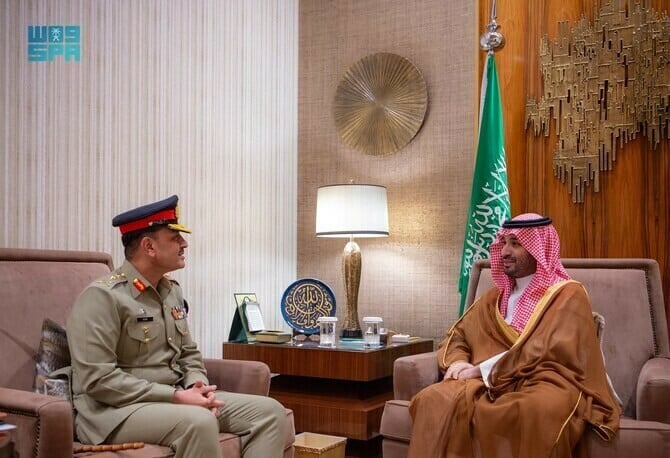 coas general asim munir met saudi crown prince muhammad bin salman in riyadh saudi arabia on november 6 2024 photo app