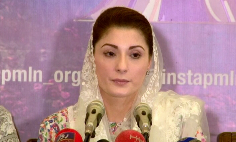 In this file photo, former premier's daughter and vice president of PML-N Maryam Nawaz speaks to the media in Lahore. — DawnNewsTV screengrab/ File