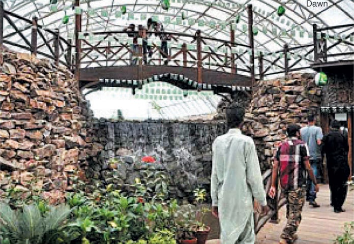 The Parks and Horticulture Authority (PHA) reopened the butterfly house at Jallo Park’s botanical garden to tourists on Monday. — Dawn
