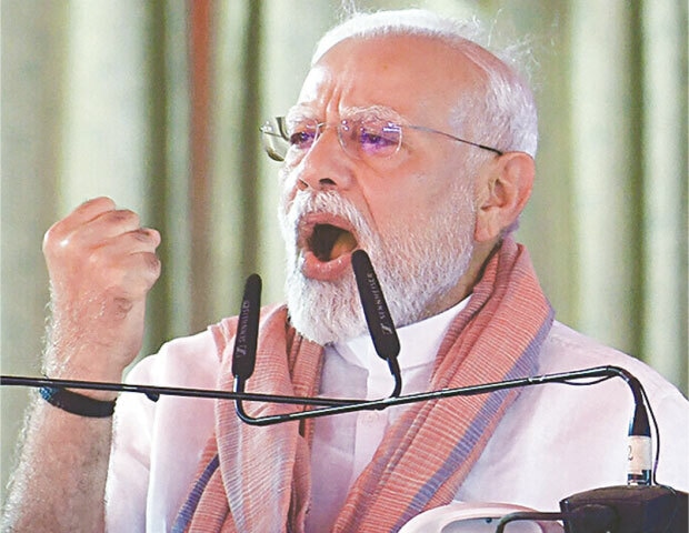  India’s Prime Minister Narendra Modi addressing a gathering on April 24, 2025: since coming into power, Modi has steadily moved India towards a two-pronged policy that seeks to isolate Pakistan and attempts to give Pakistan a ‘decisive blow’ | AFP 
