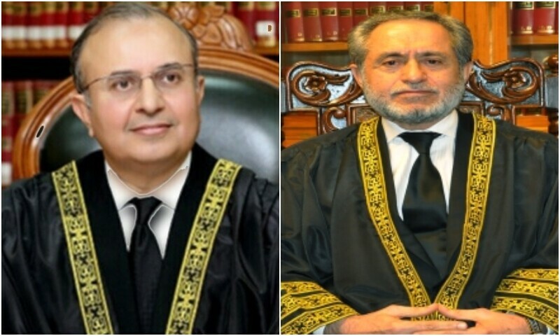  The combination photo shows Justice Mansoor Ali Shah (L) and Justice Jamal Khan Mandokhail. — SC website