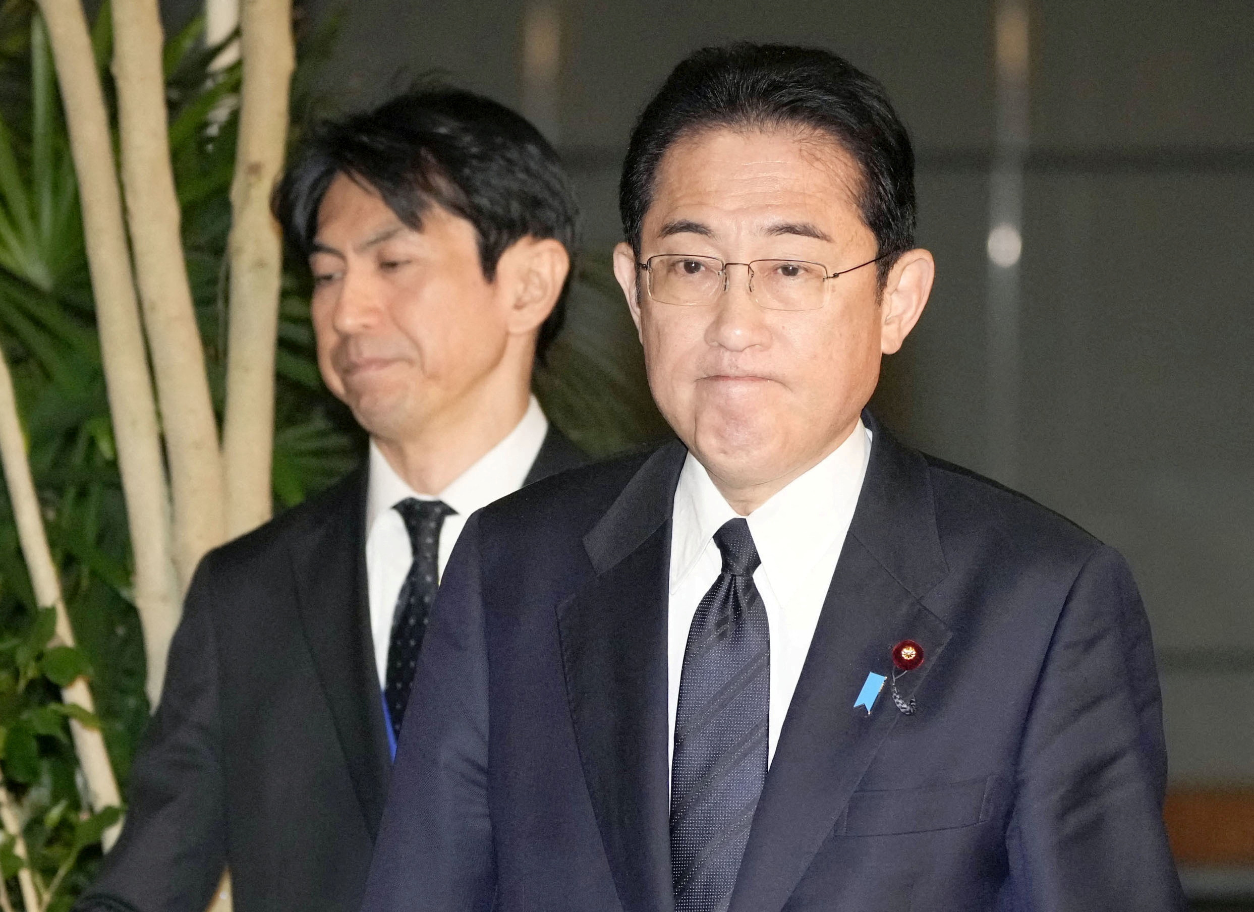 Japan's Prime Minister Fumio Kishida makes an appearance before media in Tokyo