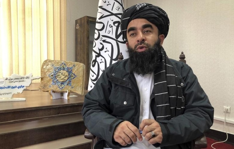 Taliban government spokesman Zabihullah Mujahid speaks during an interview with the Associated Press in Kabul, Afghanistan, Saturday, Jan. 15, 2022. — AP