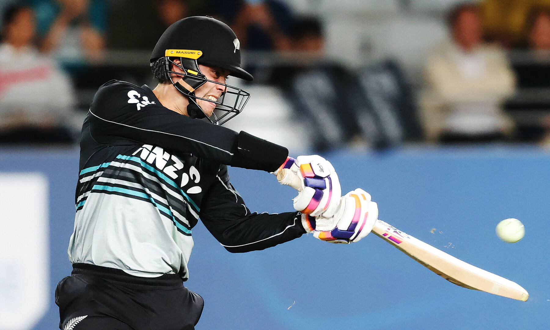 Mark Chapman bats during the third T20I cricket match between New Zealand and Pakistan at Eden Park in Auckland on March 21, 2025. — AFP