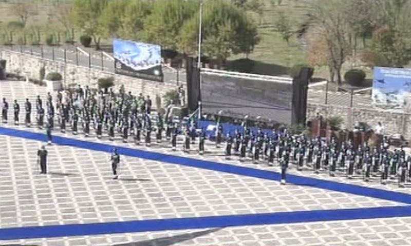 A contingent of the Pakistan Air Force is seen during the ceremony. —DawnNewsTV