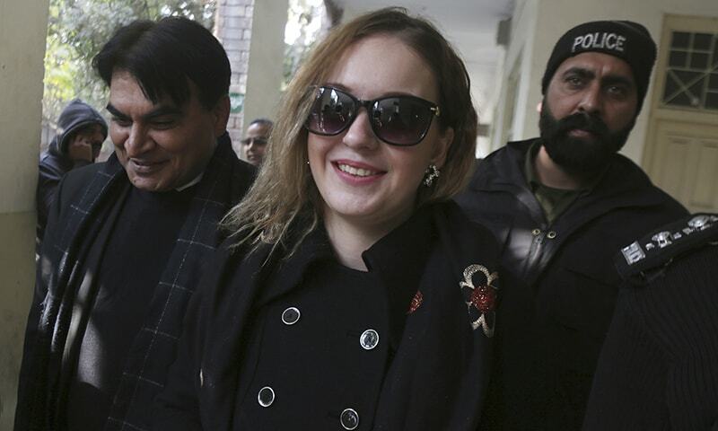 Tereza Hluskova, a Czech citizen, leaves a court in Lahore on Jan 8, 2019. — AP/File