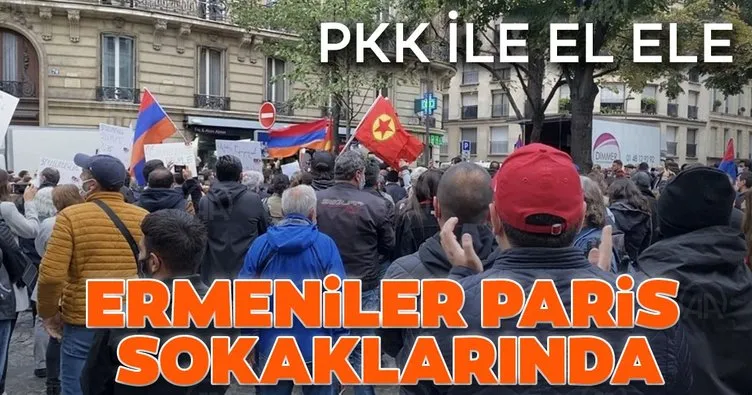 Paris’te terör örgütü PKK yandaşları ve Ermeniler birlikte gösteri düzenledi