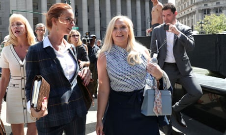 FILE PHOTO: Giuffre, an alleged victim of Epstein, walks after the hearing in the criminal case against him at Federal Court in New York<br>FILE PHOTO: Virginia Giuffre, an alleged victim of Jeffrey Epstein, walks after the hearing in the criminal case against Epstein, who died in what a New York City medical examiner ruled a suicide, at federal court in New York, U.S., August 27, 2019. REUTERS/Shannon Stapleton/File Photo