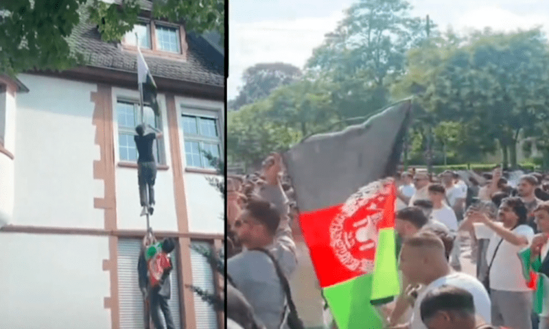 The picture shows the attack on Pakistan’s consulate in Frankfurt, Germany— DawnNewsTV