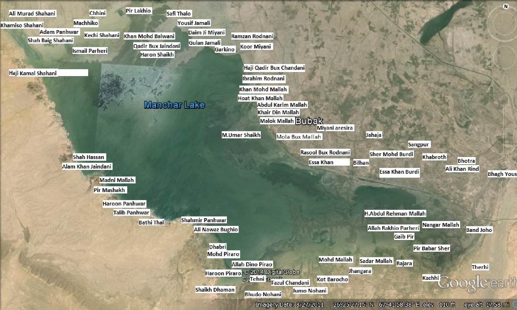 Settlements on the shores of the lake