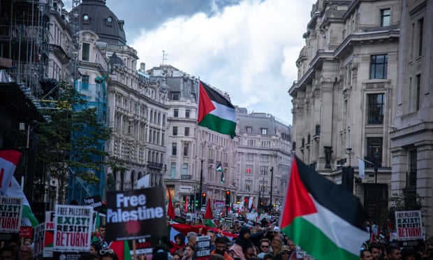 The march for Palestine in London on 14 October 2023.