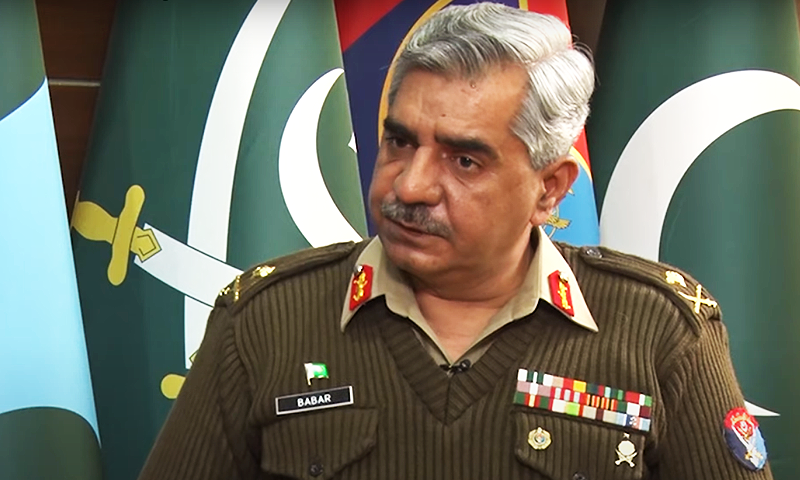 Director General of Inter-Services Public Relations (ISPR) Maj Gen Babar Iftikhar in an interview with Global Village Space. — GVS screengrab